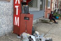 Picture of a demolished ATM